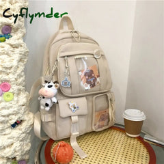 Cyflymder Muti-Pocket Women Backpack Nylon School Bag Backpacks For Teenage Girls Fashion College