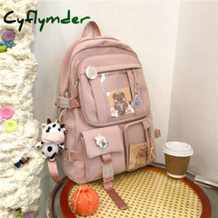 Cyflymder Muti-Pocket Women Backpack Nylon School Bag Backpacks For Teenage Girls Fashion College