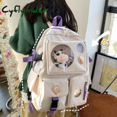 Cyflymder Muti-Pocket Women Backpack Nylon School Bag Backpacks For Teenage Girls Fashion College