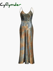 Cyflymder - Neptune Satin Open Back Long Dress Dresses