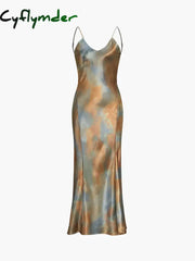 Cyflymder - Neptune Satin Open Back Long Dress Dresses