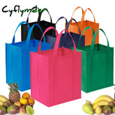 Cyflymder New Arrival Quality Reusable Foldable Button Shopping Bag Durable Non-Woven Tote Pouch