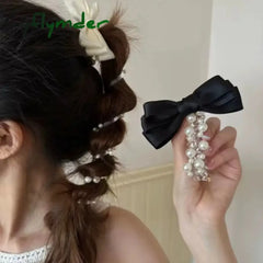 Cyflymder New Bowknot Bead Phone Line Hair Loop Female Bubble Braid Divine Weapon Fried Dough Twists Braid Head Rope