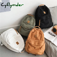 Cyflymder New Casual Cool Girl Boy Canvas Green Laptop Student Bag Trendy Women Men College Female