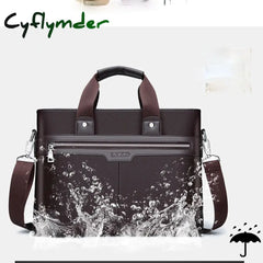 Cyflymder New Design Laptop Bags For Men Luxury Soft Leather Business Tote Retro Briefcase Shoulder