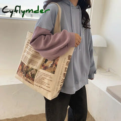 Cyflymder New Design Women Canvas Shoulder Bag Alice In Wonderland Shopping Bags Students Book