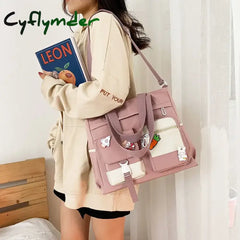 Cyflymder New Designer School Handbag Messeng Bag For Youth Teen Girls Tote Shoulder Large Capacity