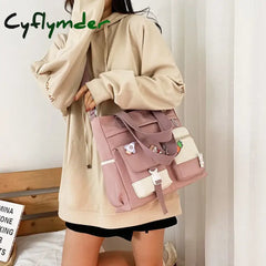 Cyflymder New Designer School Handbag Messeng Bag For Youth Teen Girls Tote Shoulder Large Capacity