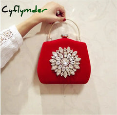 Cyflymder New Diamond Sun Flowers Evening Bags Luxury Wedding Clutch For Girls Christmas Party