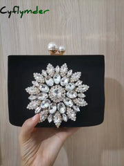 Cyflymder New Diamond Sun Flowers Evening Bags Luxury Wedding Clutch For Girls Christmas Party