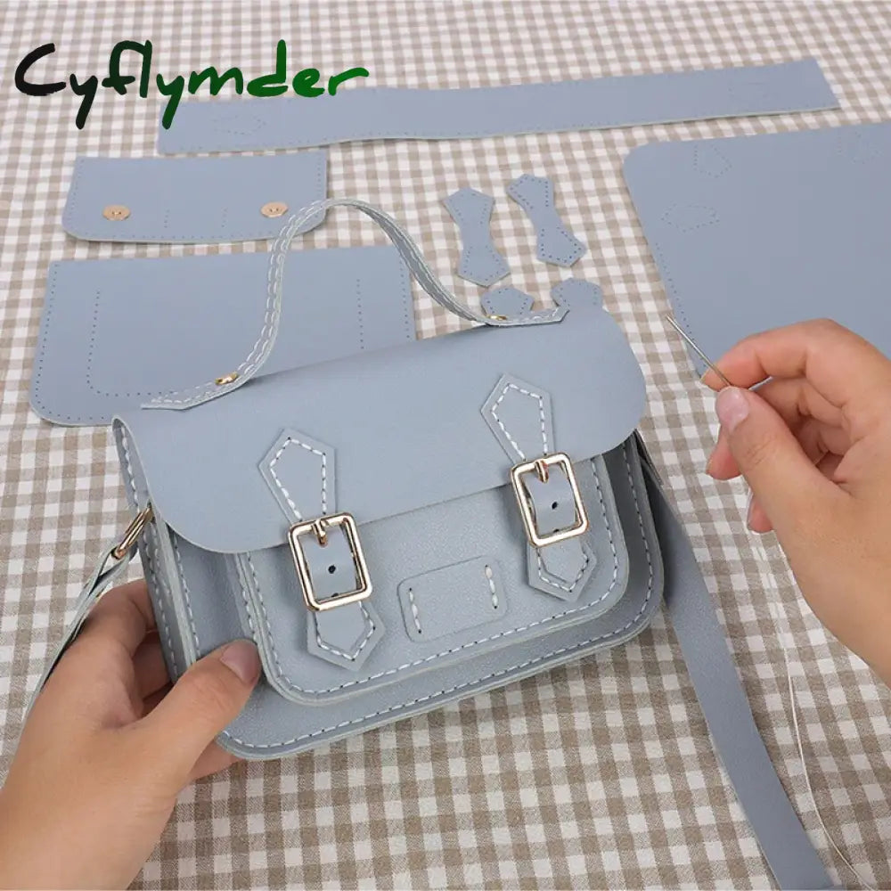 New Diy Handmade Bag Cambridge Style Hand Stitching With Sewing Tools Adjustable Handel Shoulder PU Leather Bag Accessories