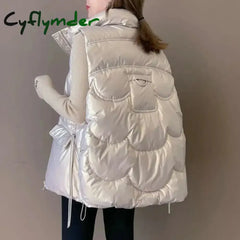 Cyflymder New Down Cotton Vest Women Autumn Winter Short Loose Casual Waistcoat Womens Fashion