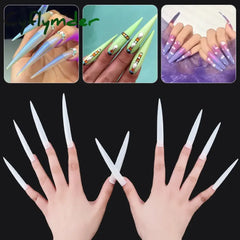 Cyflymder New Extra Long False Nail Tips Press On Xxl Full Cover Diy Salon Suppliers Acrylic Pointy