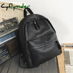 Cyflymder New Fashion Backpack Laptop Shoulder Bag Pu Leather Travel Women Backpacks College