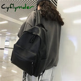 Cyflymder New Fashion Backpack Laptop Shoulder Bag Pu Leather Travel Women Backpacks College