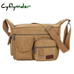 Cyflymder New Fashion Canvas Men Shoulder Bag Messenger Crossbody Bag Vintage Male Leisure Sling