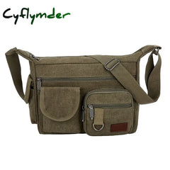 Cyflymder New Fashion Canvas Men Shoulder Bag Messenger Crossbody Bag Vintage Male Leisure Sling