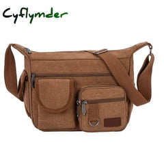 Cyflymder New Fashion Canvas Men Shoulder Bag Messenger Crossbody Bag Vintage Male Leisure Sling