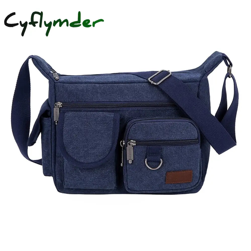 Cyflymder New Fashion Canvas Men Shoulder Bag Messenger Crossbody Bag Vintage Male Leisure Sling