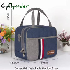 Cyflymder New Fashion Denim Lunch Bag Thermal Food Insulated Bag Kids Women or Men Casual Cooler Thermo Picnic Bag