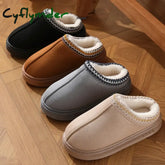 Cyflymder New Fashion Fluffy Platform Slippers for Women Winter Plush Warm Cotton Shoes Woman Comfort Non Slip Unisex