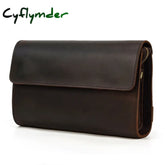 Cyflymder New Fashion Male Clutch Genuine Leather Men’s Wallet Long Wallet Brand Cowskin Card Holder Men Hasp Vintage