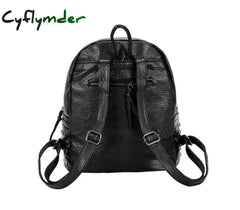 Cyflymder New Fashion Women Backpacks Washed Leather Lady Girls Travel Bags Rivet Student School