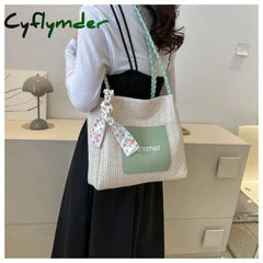 Cyflymder New Fashion Women Shoulder Bag Luxury Design Straw Woven Tote Bags Summer Casual Large