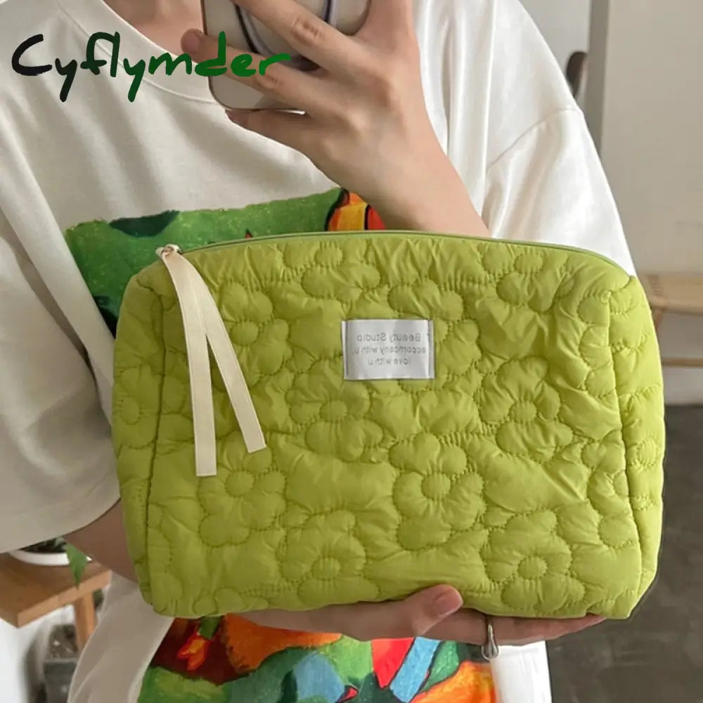 Cyflymder New Flower Pattern Women Makeup Bag Toiletries Cosmetic Organizer Zipper Travel Wash