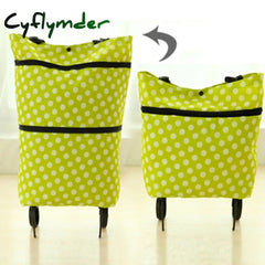 Cyflymder New Folding Shopping Bag Buy Food Trolley On Wheels Vegetables Organizer Portable Small