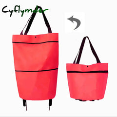 Cyflymder New Folding Shopping Bag Buy Food Trolley On Wheels Vegetables Organizer Portable Small
