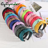 Cyflymder New Headbands For Women Girls Knotted Hair Band Solid Color Hairband Simple Hoop Retro