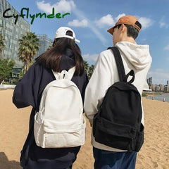 Cyflymder New Korean Large Capacity Canvas Backpacks Women Kawaii Students Preppy Bag For Teenage