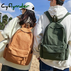 Cyflymder New Korean Large Capacity Canvas Backpacks Women Kawaii Students Preppy Bag For Teenage
