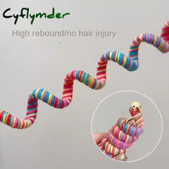 Cyflymder New Korean Spiral Hair Ties High Elastic Telephone Cord Braid Hair Band Women Girls No Crease Ponytail Holder