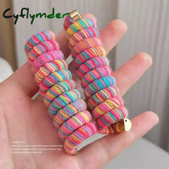 Cyflymder New Korean Spiral Hair Ties High Elastic Telephone Cord Braid Hair Band Women Girls No Crease Ponytail Holder