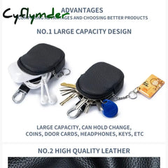 Cyflymder New Leather Coin Purse Small Women Change Wallet Personalize Mini Key Ring Pouch earphone Storage Bag girls