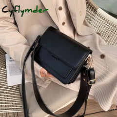 Cyflymder New Mini Lightweight Pu Leather Flap Bags For Women Summer Lady Shoulder Handbag Simple