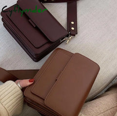 Cyflymder New Mini Lightweight Pu Leather Flap Bags For Women Summer Lady Shoulder Handbag Simple