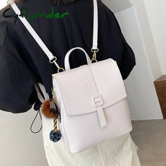 Cyflymder New Multifunction Backpack Women Leather Backpacks Small School Bags For Teenage Girls