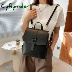Cyflymder New Multifunction Backpack Women Leather Backpacks Small School Bags For Teenage Girls