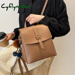 Cyflymder New Multifunction Backpack Women Leather Backpacks Small School Bags For Teenage Girls