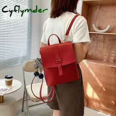Cyflymder New Multifunction Backpack Women Leather Backpacks Small School Bags For Teenage Girls