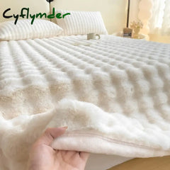 Cyflymder New Plush Velvet Flat Sheets Heavyweight Bed Sheet King Sheets for Winter Warm Single Queen Blanket Bedspreads