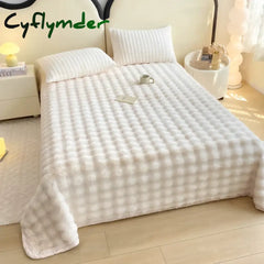Cyflymder New Plush Velvet Flat Sheets Heavyweight Bed Sheet King Sheets for Winter Warm Single Queen Blanket Bedspreads