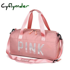 Cyflymder New Sequins Pink Gym Bag Women Shoe Compartment Waterproof Sport Bags For Fitness