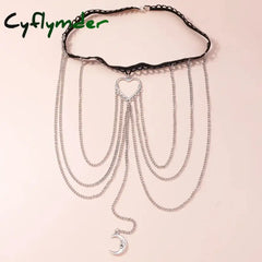 Cyflymder New Sexy Multilayer Tassel Pearl Clip Bead Leg Chain For Women Simple Adjustable Elastic