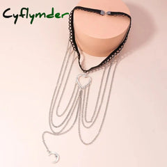 Cyflymder New Sexy Multilayer Tassel Pearl Clip Bead Leg Chain For Women Simple Adjustable Elastic
