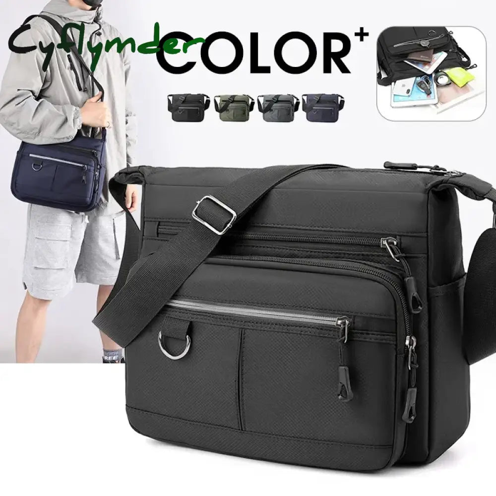 Cyflymder New Shoulder Men’s Bag Waterproof Oxford Luxury Design Crossbody Handbag Large Capacity Messenger Bags for Men
