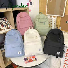 Cyflymder New Simple Design Woman Backpack School Bag For Teenage Girls Boys Casual Travel Rucksack